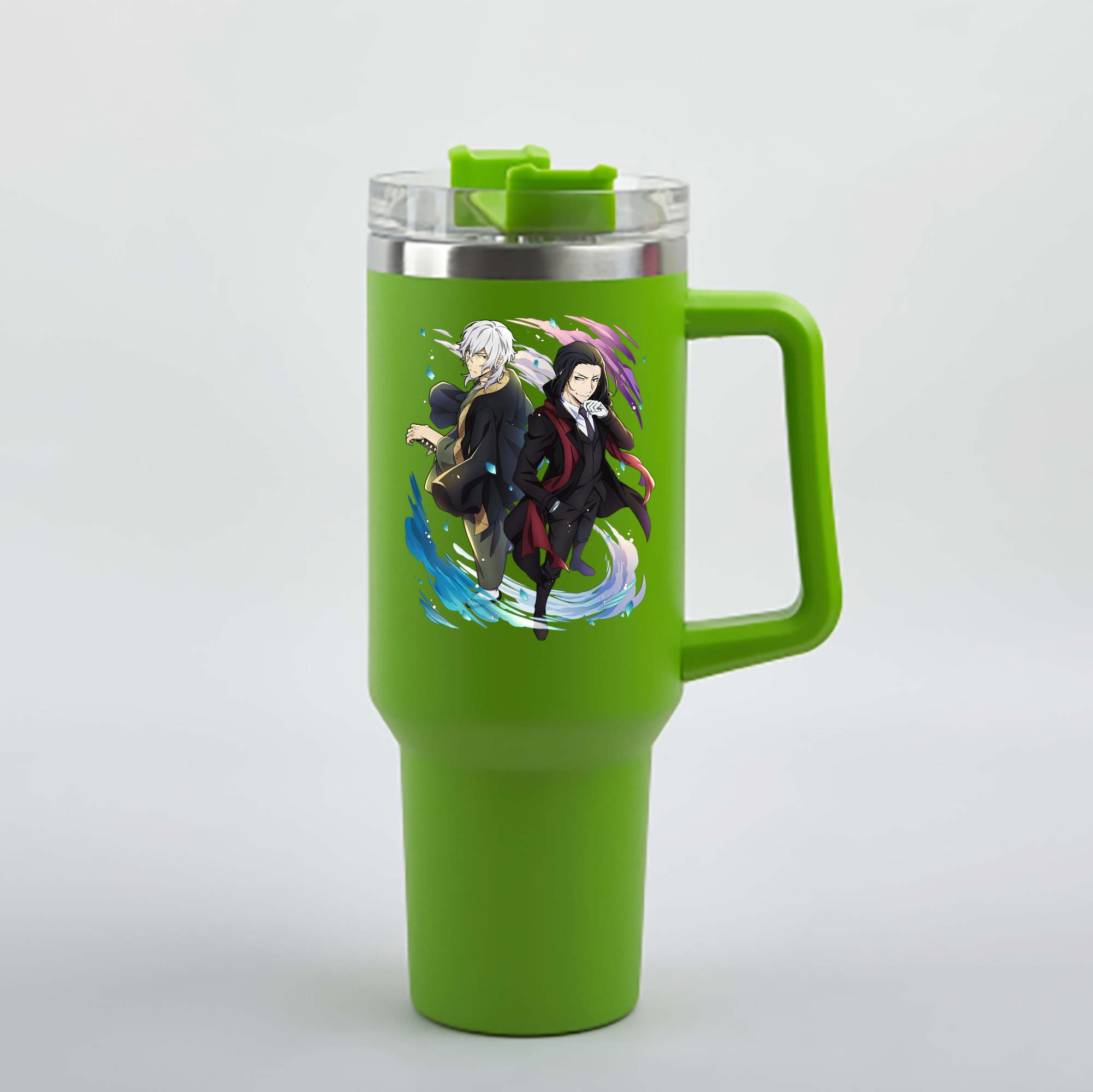 （画像用） 文豪ストレイドッグス Bungo Stray Dogs 1200mL車用タンブラー - クリスタルステッカー（プラスチックストロー付き）